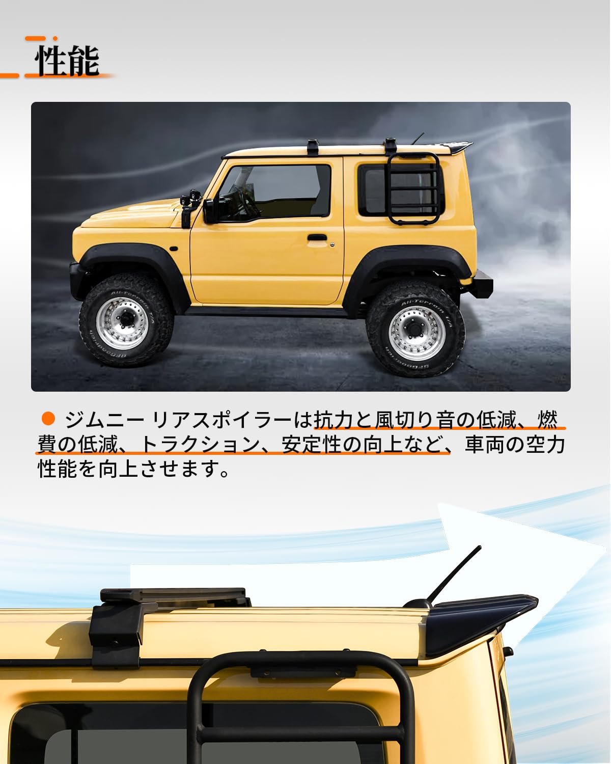 Amazon | リアウィング ジムニーシエラ JB74 JB64 ジムニーノマド JC74